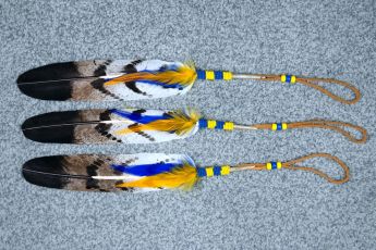 Hand Painted Eagle Feather Coup